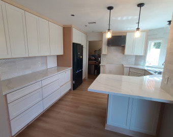 Kitchen Reface in Progress New Doors, Drawers, Paint Cabinets