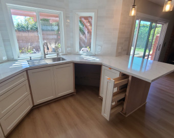 Kitchen Reface in Progress New Doors, Drawers, Paint Cabinets